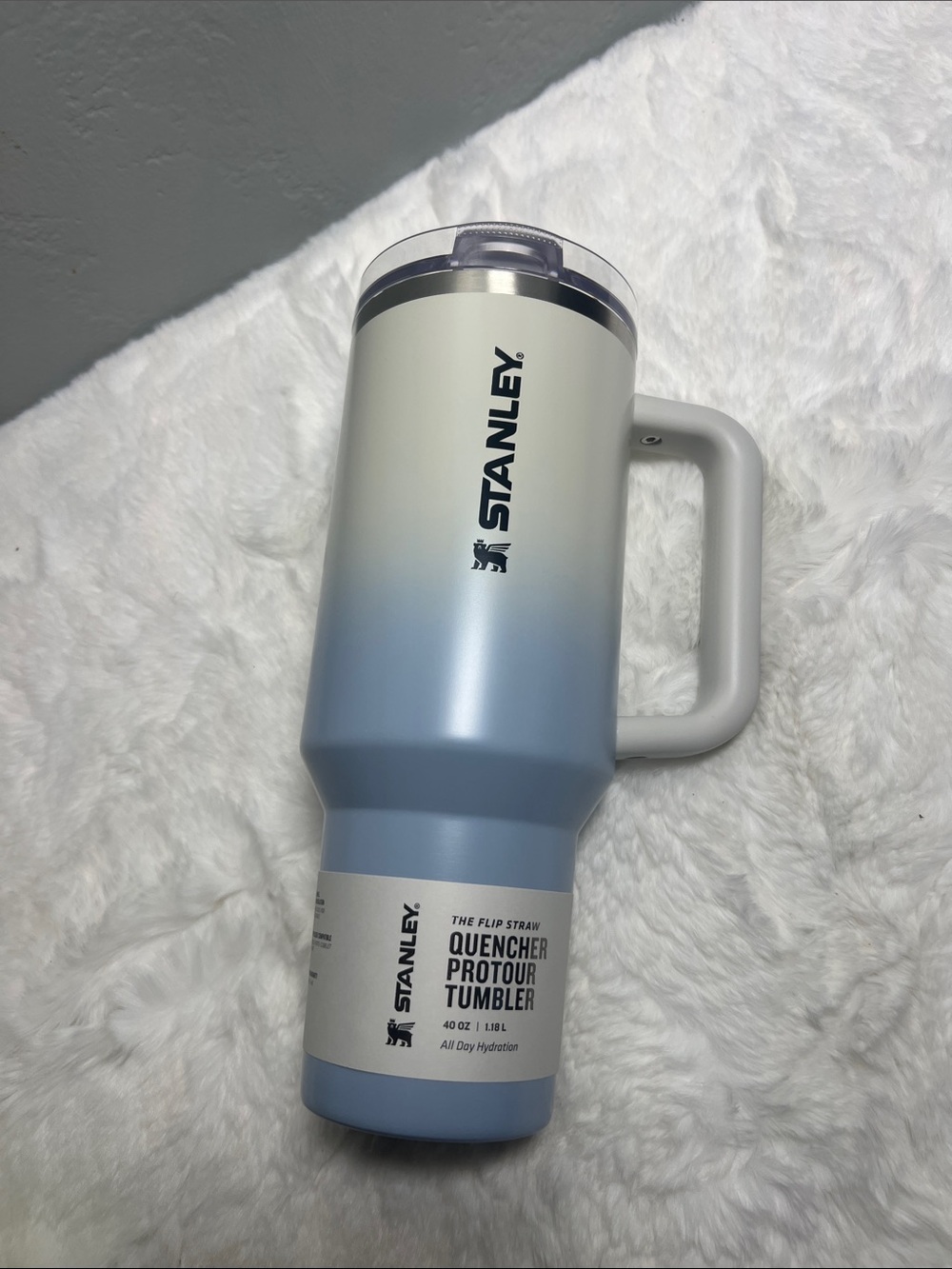 Stanley Ombre Light Blue and Cream Insulated Travel Mug with Handle